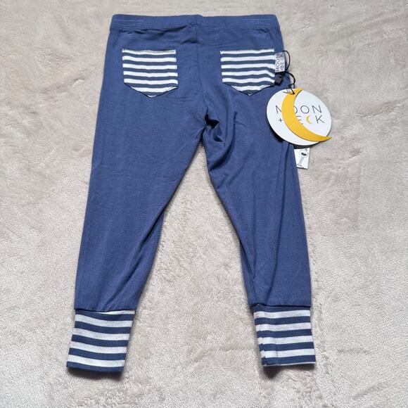 Moon and Beck Baby 3-6 Months Blue/White Stripe Signature Leggings New - Picture 3 of 6